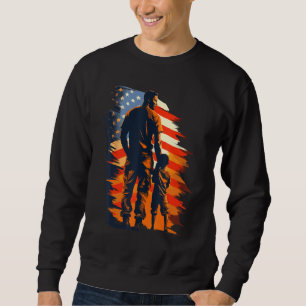 Mens Veteran Dad With Son American Flag Fathers Da Sweatshirt