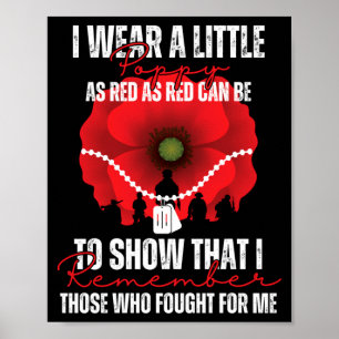 Mens Veteran Day Red Poppy Flower Usa Memorial Day Poster