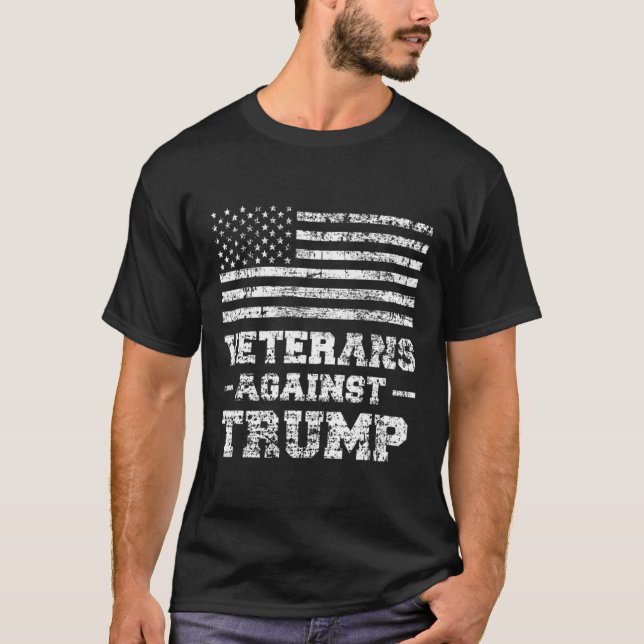 Mens Veterans Against Trump Military Vet Anti Trum T-Shirt (Front)