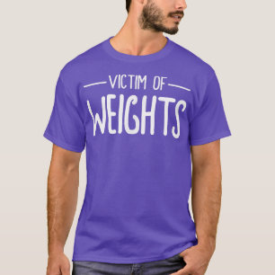 Mens VICTIM OF WEIGHTS Gym Fitness Workout Bodybui T-Shirt