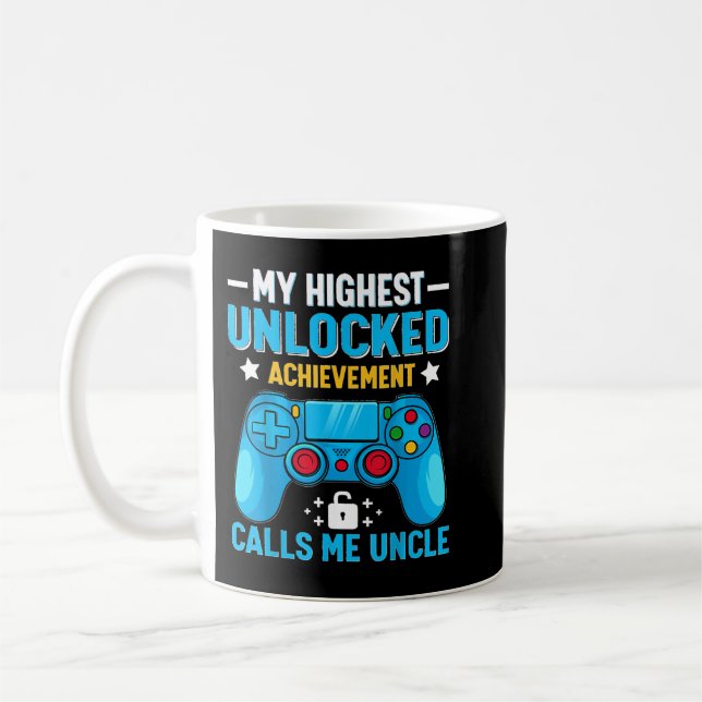 Mens Video Game Lover Funny Gaming Gamer Uncle Fah Coffee Mug (Left)