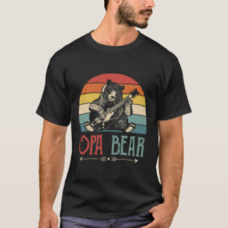 Mens Vinatge Opa Bear Vintage Father's Day Retro T-Shirt