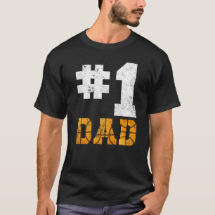 Mens Vintage 1 Dad Number One Netball Dad Father's T-Shirt