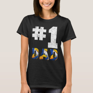 Mens Vintage 1 Dad Number One Volleyball Dad Fathe T-Shirt