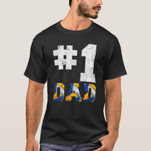 Mens Vintage 1 Dad Number One Volleyball Dad Fathe T-Shirt