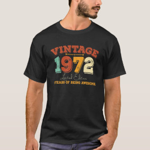 Mens Vintage 50Th Birthday 50 YEARS OF BEING AWESO T-Shirt