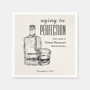 Men's Vintage Aging to Perfection 50th birthday Napkin