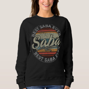 Mens Vintage American Flag Best Saba Ever  For Fat Sweatshirt