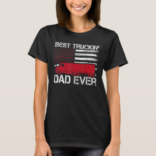 Mens Vintage American Flag Best Truckin Dad Trucke T-Shirt