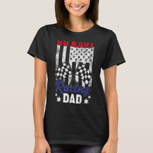 Mens Vintage American Flag Go Kart Racing Dad Fath T-Shirt