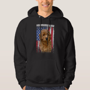 Mens Vintage American Flag Goldendoodle Dad For F Hoodie