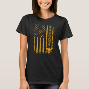Mens Vintage American Flag Uncle Beekeeper Fathers T-Shirt
