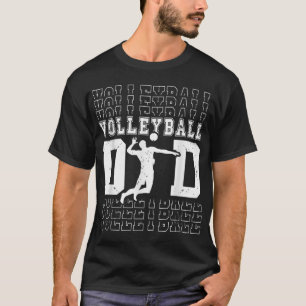 Mens Vintage American Flag Volleyball Dad Father's T-Shirt
