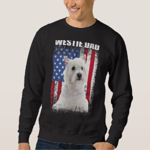 Mens Vintage American Flag Westie Dad Dog  For Fat Sweatshirt