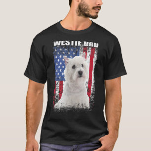 Mens Vintage American Flag Westie Dad Dog  For Fat T-Shirt