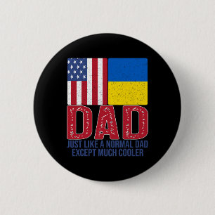 Mens Vintage American Ukrainian Flag Dad Design Fo 6 Cm Round Badge