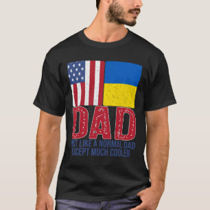 Mens Vintage American Ukrainian Flag Dad Design Fo T-Shirt