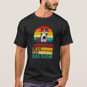 Mens Vintage Awesome Like My Pitbull Dad Fathers D T-Shirt