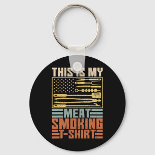 Mens Vintage Bbq Smoker Grill Outfit This Is My Me Key Ring