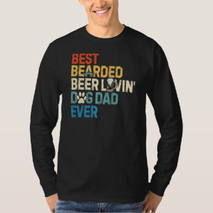 Mens Vintage Beard Best Bearded Beer Lovin' Dog D T-Shirt