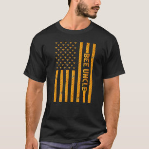 Mens Vintage Bee American Flag Bee Uncle Father's T-Shirt