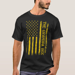 Mens Vintage Bee American Flag The Grandpa Bee Fat T-Shirt