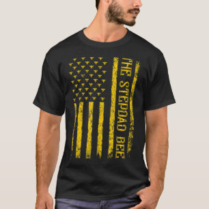 Mens Vintage Bee American Flag The Stepdad Bee Fat T-Shirt