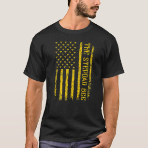 Mens Vintage Bee American Flag The Stepdad Bee Fat T-Shirt