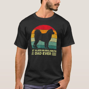 Mens  Vintage Best Alaskan Malamute Dad Ever Fathe T-Shirt