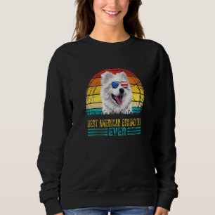 Mens Vintage Best American Eskimo Dad Ever Men Fat Sweatshirt