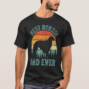 Mens Vintage Best Borzoi Dad Ever Father's Day T-Shirt