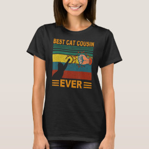 Mens Vintage Best Cat Cousin Ever  Cat Cousin Fath T-Shirt