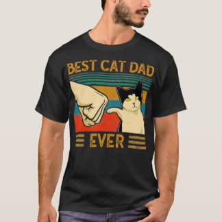 Mens Vintage Best Cat Dad Ever Bump Cat Lover Gift T-Shirt
