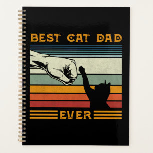 Mens Vintage Best Cat Dad Ever Bump Cat Lover Planner
