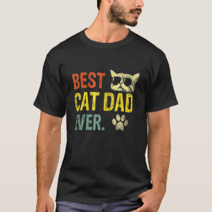 Mens Vintage Best Cat Dad Ever Cat Daddy Gift T-Shirt
