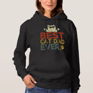 Mens Vintage Best Cat Dad Ever Cat Father Day Hoodie