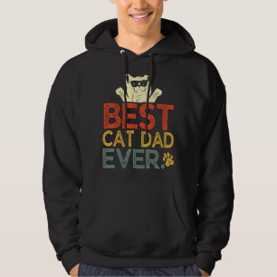 Mens Vintage Best Cat Dad Ever Cat Father Day Hoodie