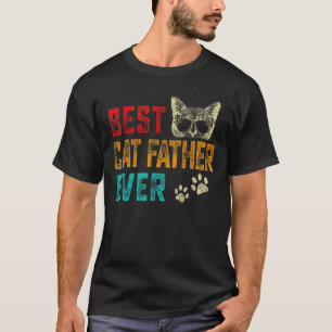Mens Vintage Best Cat Father Ever Family Pet Kitte T-Shirt