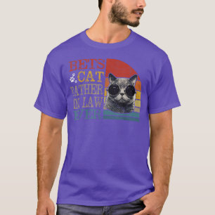 Mens Vintage Best Cat Father In Law Ever s Funny C T-Shirt