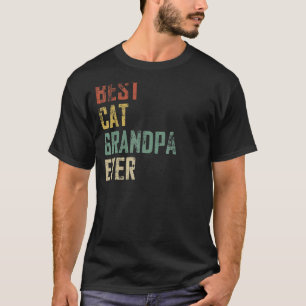 Mens Vintage Best Cat Grandpa Ever Father Day T-Shirt