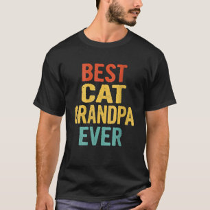 Mens Vintage Best Cat Grandpa Ever Retro Birthday T-Shirt