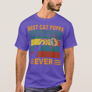 Mens Vintage Best Cat Poppa Ever s Cat Poppa Fathe T-Shirt