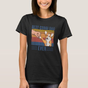 Mens Vintage Best Corgi Dad Ever Fist Bump Corgi D T-Shirt