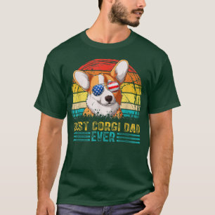 Mens Vintage Best Corgi Dad Ever Men Fathers Day T-Shirt