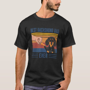 Mens Vintage Best Dachshund Dad Ever Fist Bump Do T-Shirt
