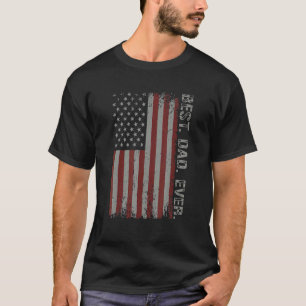 Mens Vintage Best Dad Ever American Flag Father's  T-Shirt