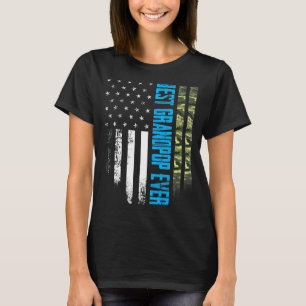 Mens Vintage Best Grandpop Ever Camo American Flag T-Shirt