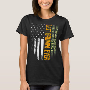 Mens Vintage Best Grumpa Ever Camo American Flag D T-Shirt