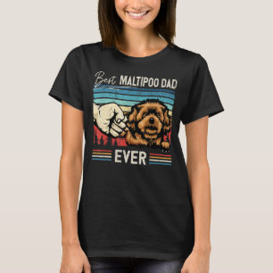 Mens Vintage Best Maltipoo Dad Dog   For Fathers D T-Shirt