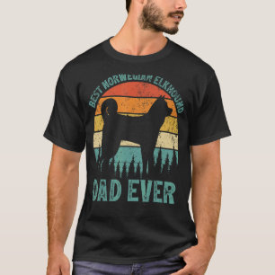 Mens Vintage Best Norwegian Elkhound Dad Ever Fat T-Shirt